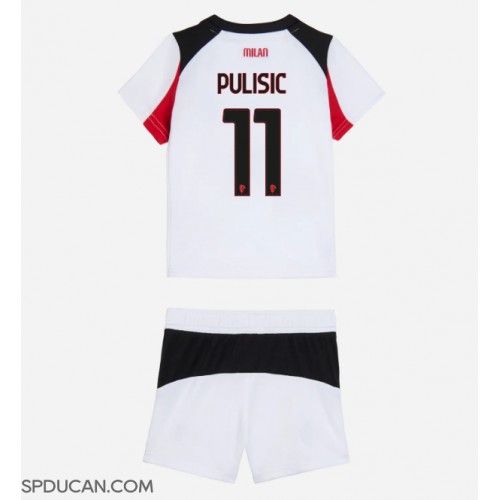 Dječji Nogometni Dres AC Milan Christian Pulisic #11 Gostujuci 2025-26 Kratak Rukav (+ Kratke hlače)